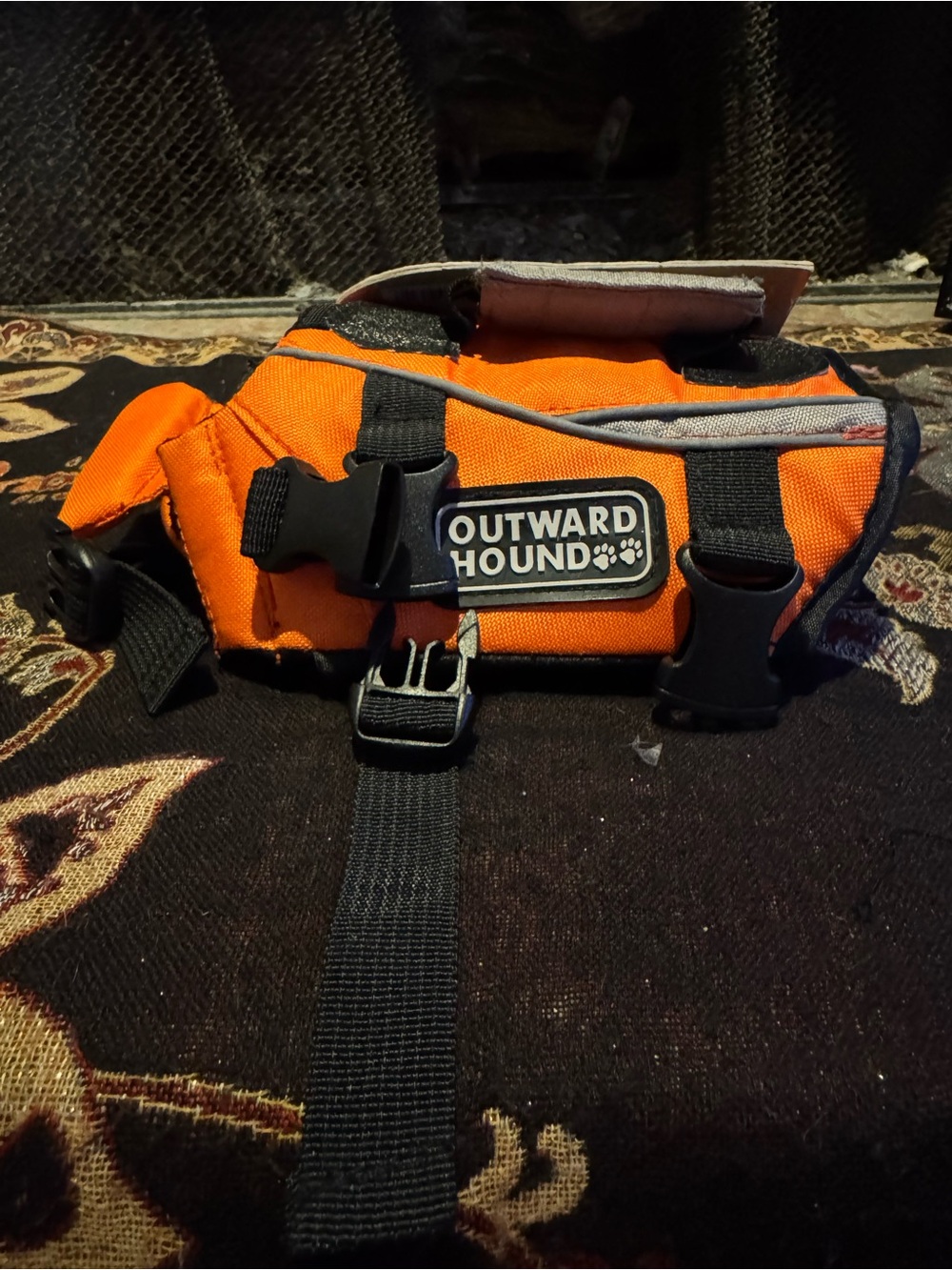 OUTWARD HOUND DOG LIFE JACKET VEST ADJUSTABLE ORANGE DOG LIFE PRESERVER